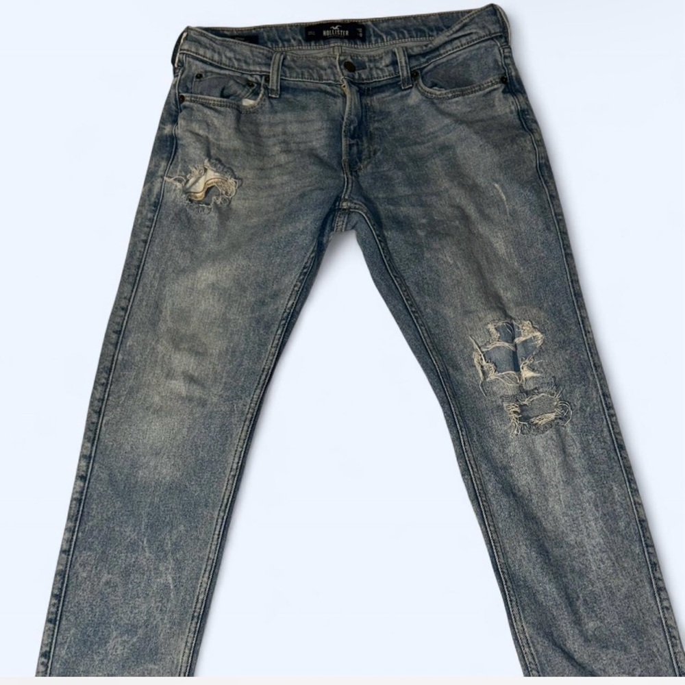 Hollister Men's Slim Distressed Gray Jeans
